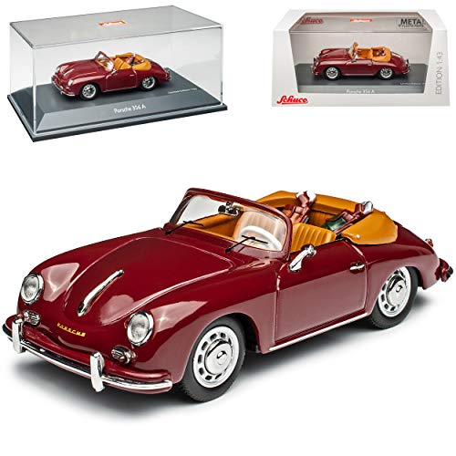 Porsche 356A Cabrio Rot Braun mit Golftaschen 1955-1959 limitiert 750 Stück 1/43 Schuco Modell Auto von Schuco Porsche