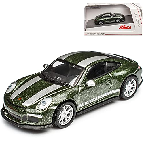 Porsche 911 991 R Coupe Grün mit Streifen in Silber Modell 2011-2019 H0 1/87 Schuco Modell Auto mit individiuellem Wunschkennzeichen Porsche 911 991 R Coupe Grün mit Streifen in Silber Modell 2011-2019 H0 1/87 Schuco Modell Auto mit individiuellem Wunschkennzeichen von Schuco Porsche