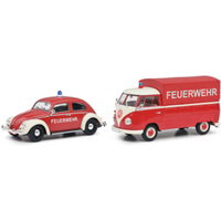 SCHUCO 450774300 1:32 VW Käfer + VW T1 Pritsche "Feuerwehr" SCHUCO 450774300 1:32 VW Käfer + VW T1 Pritsche "Feuerwehr" von Schuco