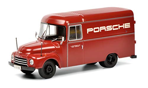 Schuco 450017900 Opel Blitz 1,75t, Kastenwagen mit Porsche Beschriftung, Modellauto, Maßstab 1:18, Resin, Limitierte Auflage, dunkelrot Schuco 450017900 Opel Blitz 1,75t, Kastenwagen mit Porsche Beschriftung, Modellauto, Maßstab 1:18, Resin, Limitierte Auflage, dunkelrot von Schuco