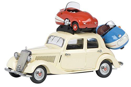 Schuco 450227000 - Mercedes Benz 170 V und Brütsch Mopetta Maßstab 1:43, weiß/rot/blau Schuco 450227000 - Mercedes Benz 170 V und Brütsch Mopetta Maßstab 1:43, weiß/rot/blau von Schuco