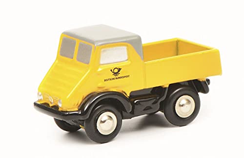 Schuco 450527600, gelb, 450527600-Piccolo MB Unimog 401 DP, Modellauto, Modellfahrzeug von Schuco