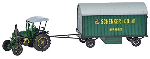 Schuco 450769700 - Lanz Ackerluft Schenker, Maßstab 1:32, Traktor mit Anhänger von Schuco