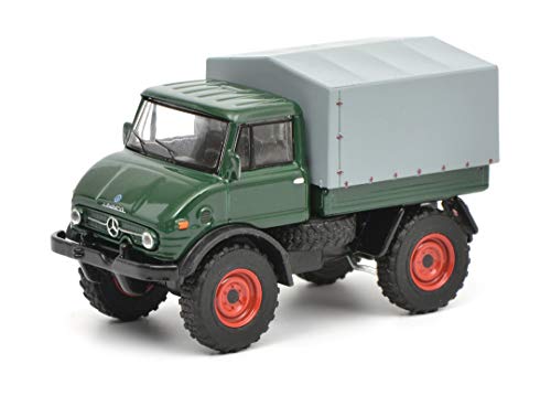 Schuco 452015800 Unimog U406, dunkelgrün 1:64 Mercedes-Benz 452015800-Unimog, Ab 14 Jahren von Schuco