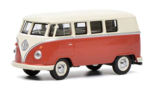 Schuco 452017100 VW T1 Bus, beige 1:64 Volkswagen Herz 452017100-VW, Modellauto, Modellfahrzeug, rot, Creme von Schuco