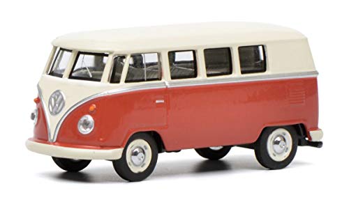 Schuco 452017100 VW T1 Bus, beige 1:64 Volkswagen Heart 452017100-VW, Modellauto, Modellfahrzeug, rot, Creme von Schuco