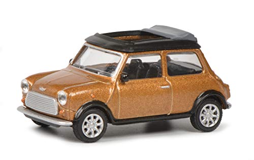 Schuco 452021900 Mini Cooper mit geöffnetem Faltdach, Modellauto, Zinkdruckguss, Maßstab 1:64, braun metallic von Schuco
