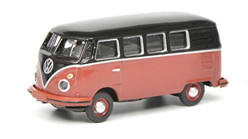 Schuco 452633700 VW T1c Bus, Modellauto, 1:87, schwarz/rot von Schuco