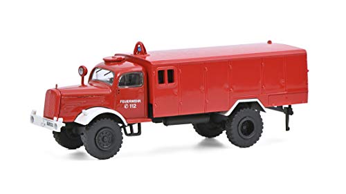Schuco 452649600 Mercedes Benz LG 315 LF Feuerwehr, Modellauto, Maßstab 1:87, rot/weiß, Large von Schuco