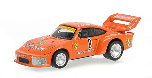 Schuco 452650100 Porsche 935 Jägermeister #8, Motorsport Design, Modellauto, Maßstab 1:87, rot, orange von Schuco