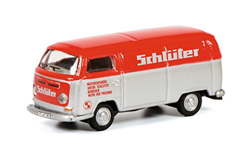 Schuco 452650700 VW T2a Schlüter, Kastenwagen, Modellauto, Maßstab 1:87, rot/Silber Schuco 452650700 VW T2a Schlüter, Kastenwagen, Modellauto, Maßstab 1:87, rot/Silber von Schuco