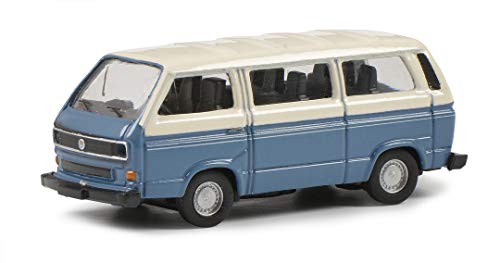 Schuco 452650900 Herz VW T3a Bus L, Modellauto, Maßstab 1:87, blau/weiße Version Schuco 452650900 Herz VW T3a Bus L, Modellauto, Maßstab 1:87, blau/weiße Version von Schuco