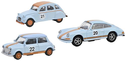 Schuco 452671600 H0 PKW Modell Citroën, Mini, Porsche 3er-Set Vintage Raceing, MHI von Schuco