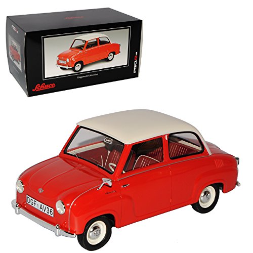 Schuco Goggomobil Glas Goggo Limousine Rot Weiss 1955-1969 limitiert auf 500 Stück 1/18 Modell Auto von Schuco