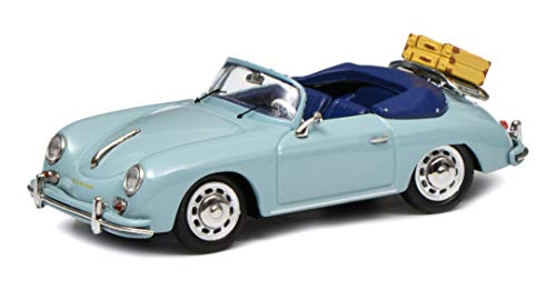 Schuco 450258400 450258400-Porsche 356 A Cabrio,bl. 1:43, Modellauto, Modellfahrzeug, meißenblau von Schuco