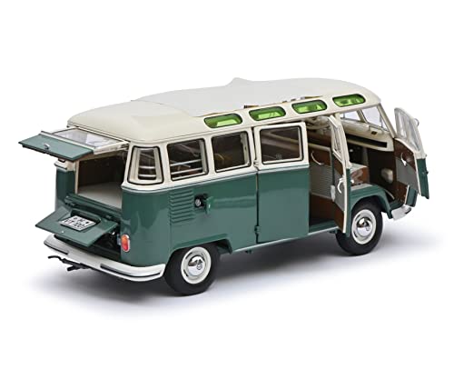 Schuco VW T1 b Samba Bus grün weiß Modellauto 1:18 von Schuco