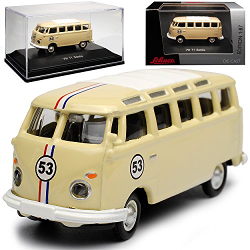 Schuco Volkwagen T1 Beige Herbie Nr 53 Personen Transporter 1950-1967 H0 1/87 Modell Auto von Schuco