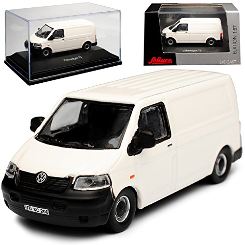 Schuco Volkwagen T5 Transporter Kasten Weiss Vor Facelift 2003-2009 H0 1/87 Modell Auto mit individiuellem Wunschkennzeichen von Schuco