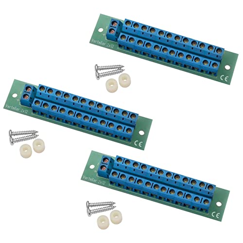 Schürberg Stromverteiler für Modellbau/RC | Gleichstrom & Wechselstrom | Verschiedene Modelle (Schraubklemme 2x12, Liefermenge: 3 Stück.) von Schürberg