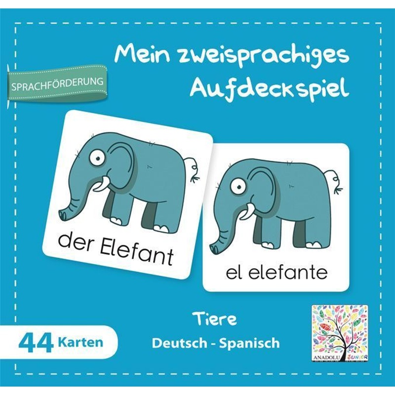 Mein zweisprachiges Aufdeckspiel, Tiere Deutsch-Spanisch (Kinderspiel) von Schulbuchverlag Anadolu