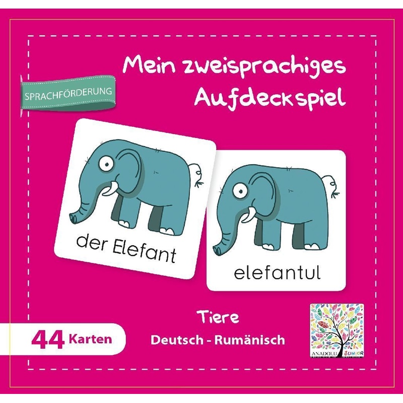 Mein zweisprachiges Aufdeckspiel Tiere Deutsch-Rumänisch (Kinderspiel) von Schulbuchverlag Anadolu