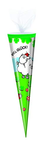 Schultüte / Länge: 35cm / rund / Tüllverschluss / "Viel Glück" Schultüte / Länge: 35cm / rund / Tüllverschluss / "Viel Glück" von Schultüte