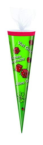 Schultüte / Länge: 35cm / rund / Tüllverschluss / "Viel Glück" Schultüte / Länge: 35cm / rund / Tüllverschluss / "Viel Glück" von Schultüte
