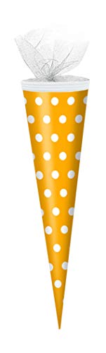 Schultüte / Zuckertüte / 50cm / rund / Farbe: gelb mit weiße Punkte Schultüte / Zuckertüte / 50cm / rund / Farbe: gelb mit weiße Punkte von Schultüte