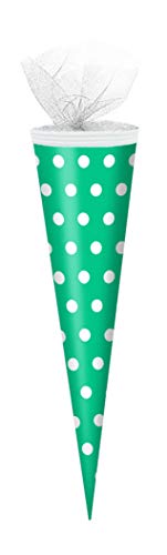 Schultüte / Zuckertüte / 50cm / rund / Farbe: türkis mit weiße Punkte Schultüte / Zuckertüte / 50cm / rund / Farbe: türkis mit weiße Punkte von Schultüte