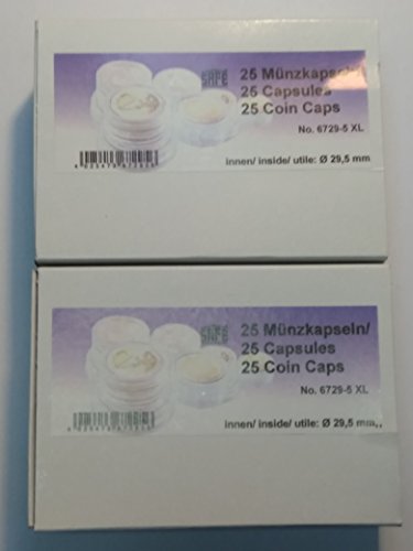 50 Stück Safe Münzkapseln 29,5 mm, passend für z,B. 5 DM, 5 RM von Schwäbische Albumfabrik