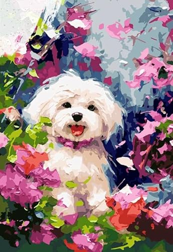 1000 Teile,Bichons Frises Dog Paintings Plakats,Buntes Puzzle,Ältere Menschen Gedächtnis Kognition Spiele,Spiele Zum Stressabbau In Der Familie Ja43Zp von Schwagebo