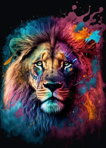 1000 Teile,Lionss Abstrakte Kunst Buntes Bilds,for Adults Lernspielzeug Für Familien,Buntes Puzzles,Spiele Zum Stressabbau In Der Familie Ja407Zp von Schwagebo
