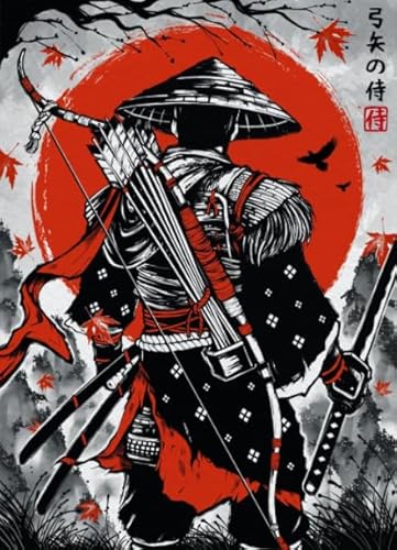1000 Teile Puzzle - Japanese Warriorss Art Painting - Unregelmäßige Puzzle Teile - Für Stressabbau-Spiel Für Erwachsene, Kunstbild - Wand Kunst Dekoration Kw295Zw von Schwagebo