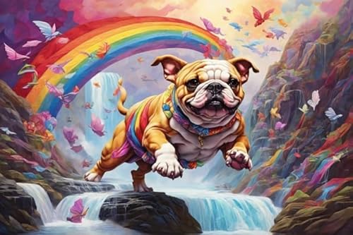 1000 Teile Puzzle - Landscapes Buntes Wingeds Dog Animals Plakats - Personalisiertes Herausforderungs Spielzeug Für Erwachsene - Familie Spaß Herausforderung Spielzeug Ja242Zp von Schwagebo