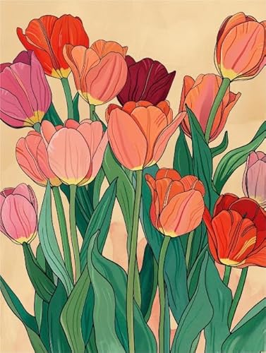 1000 Teile Puzzle - Tulips Color Bilder of Flowers and Plants - Für Zuhause Dekoration - Spielzeug Zum Stressabbau Für Erwachsene Und Familien - Spaß-Herausfürderungs Spielzeug Für Erwachsene Kw27Zw von Schwagebo