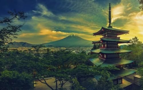 1000 Teile Puzzles - Japan Fujis Landscapes Plakate - Familien Spiele Zur Stressreduzierung - Erwachsene Herausforderung Spiel - Wand Kunst Dekoration Yp176Zk von Schwagebo