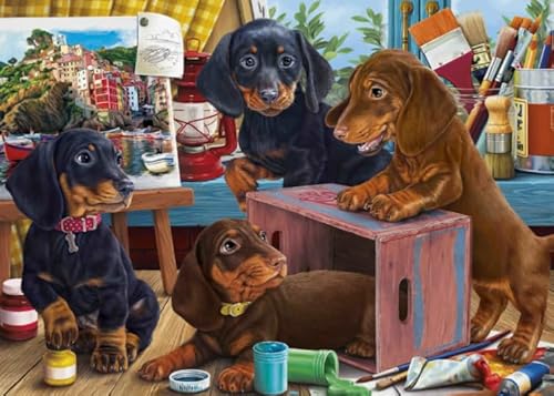 Animal Dachshunds Dogs Posters - Spiele Zur Stres Sreduzierung Für Die Ganze Familie - Puzzle-Herausfürderungs Spiel Für Erwachsene - 1000 Stück Puzzle - Sk284Zp von Schwagebo