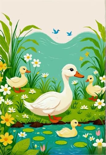 Ducks Animal Posters Oil Painting, Bunt, 1000 Teile Puzzles, Personalisiertes Puzzle Spielzeug Für Erwachsene, Für Familienspaß Und Herausfürderndes Spielzeug Art Bilder Kw590Zw von Schwagebo