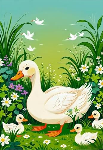 Ducks Animal Posters Oil Painting, Bunt, 1000 Teile Puzzles, Personalisiertes Puzzle Spielzeug Für Erwachsene, Für Familienspaß Und Herausfürderndes Spielzeug Art Bilder Kw591Zw von Schwagebo