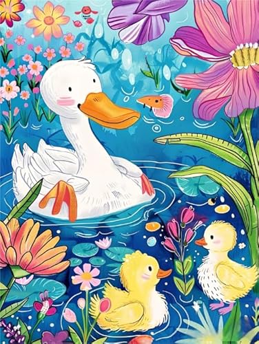 Ducks Animal Posters Oil Painting, Bunt, 1000 Teile Puzzles, Personalisiertes Puzzle Spielzeug Für Erwachsene, Für Familienspaß Und Herausfürderndes Spielzeug Art Bilder Kw592Zw von Schwagebo