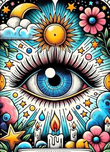 Eyes Farbige Abstrakte Kunst Bilder, Puzzle 1000 Teile, Personalisiertes Puzzle Spielzeug Für Erwachsene ，Spaß-Herausfürderungs Spielzeug Für Erwachsene ，Wand Kunst Dekoration Kw2Zw von Schwagebo