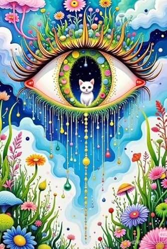 Eyes Farbige Abstrakte Kunst Bilder, Puzzle 1000 Teile, Personalisiertes Puzzle Spielzeug Für Erwachsene ，Spaß-Herausfürderungs Spielzeug Für Erwachsene ，Wand Kunst Dekoration Kw3Zw von Schwagebo