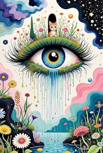 Eyes Farbige Abstrakte Kunst Bilder, Puzzle 1000 Teile, Personalisiertes Puzzle Spielzeug Für Erwachsene ，Spaß-Herausfürderungs Spielzeug Für Erwachsene ，Wand Kunst Dekoration Kw4Zw von Schwagebo