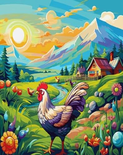 Farm chickenss Poster Picture - Puzzle 1000 Teile - Für Puzzle Spielzeug Zum Stressabbau Für Erwachsene Und Familien - Wand Kunst Dekoration - Familienspaß-Herausforderungs Spielzeug Kw552Zw von Schwagebo