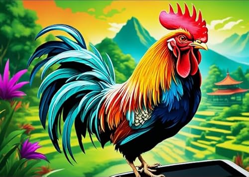 Farm chickenss Poster Picture - Puzzle 1000 Teile - Für Puzzle Spielzeug Zum Stressabbau Für Erwachsene Und Familien - Wand Kunst Dekoration - Familienspaß-Herausforderungs Spielzeug Kw553Zw von Schwagebo