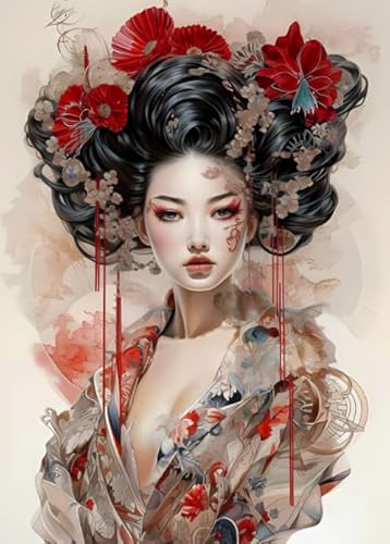 Japanese Geishas Kunst Plakat - Für Lernspielzeug Für Erwachsene - 1000 Teile - Bunte Puzzle - Irregulär Puzzle Memory-Spiel Yp123Zk von Schwagebo