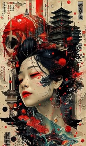 Japanese Geishas Kunst Plakat - Für Lernspielzeug Für Erwachsene - 1000 Teile - Bunte Puzzle - Irregulär Puzzle Memory-Spiel Yp125Zk von Schwagebo