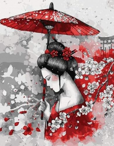 Japanese Geishas Red Kunst Plakat - Für Lernspielzeug Für Erwachsene - 1000 Teile - Bunte Puzzle - Irregulär Puzzle Memory-Spiel Yp132Zk von Schwagebo