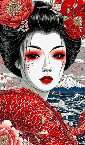 Japanese Geishas Red Kunst Plakat - Für Lernspielzeug Für Erwachsene - 1000 Teile - Bunte Puzzle - Irregulär Puzzle Memory-Spiel Yp134Zk von Schwagebo