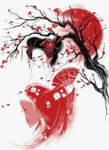 Japanese Geishas Red Kunst Plakat - Für Lernspielzeug Für Erwachsene - 1000 Teile - Bunte Puzzle - Irregulär Puzzle Memory-Spiel Yp135Zk von Schwagebo